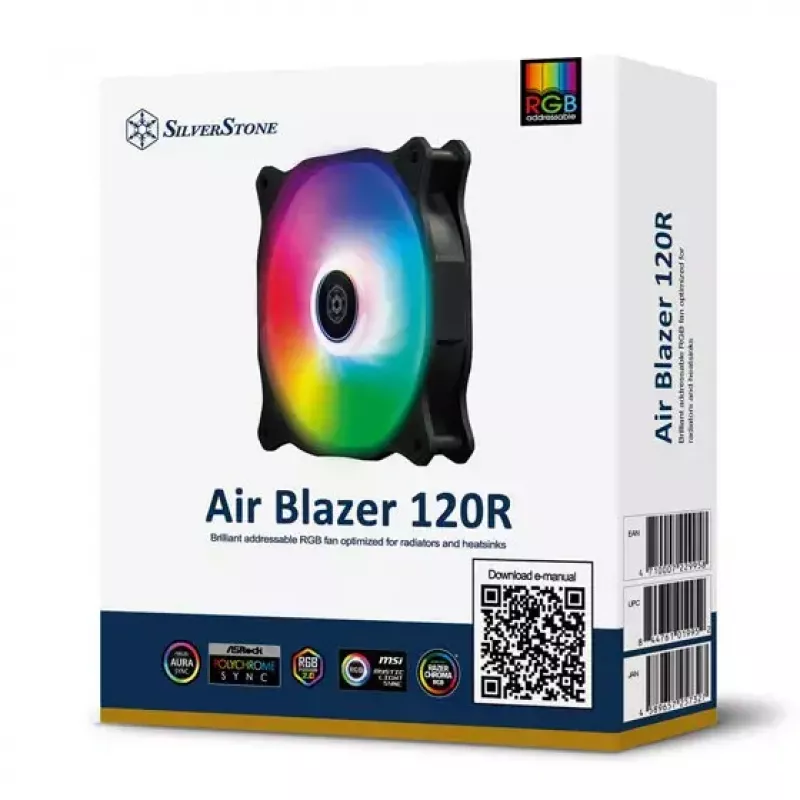 Ventilador Silverstone Air Blazer 120R 12 cm negro transparente rodamiento hidráulico