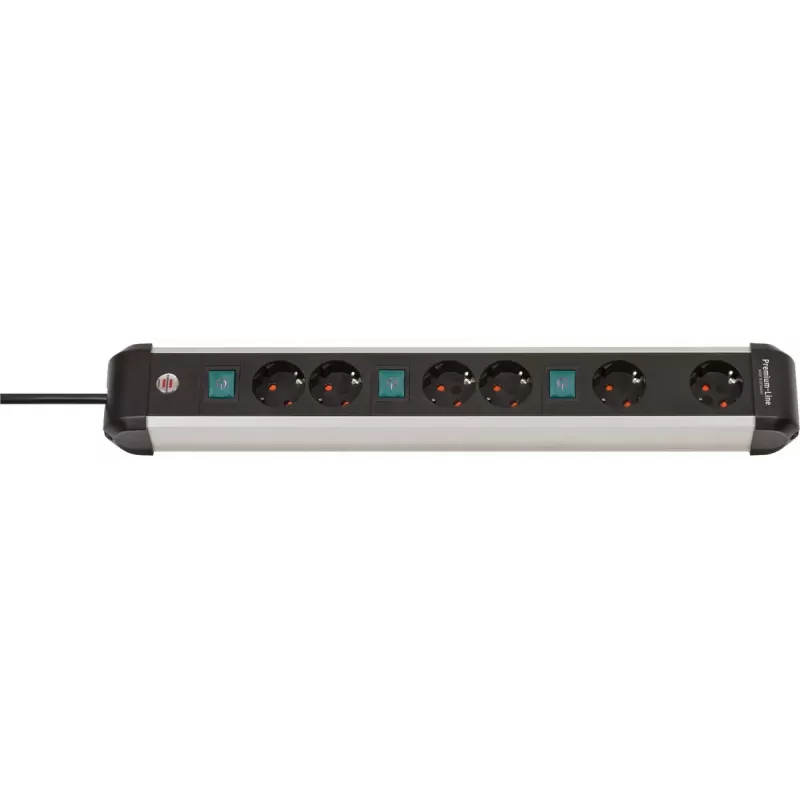 Regleta de alimentación Brennenstuhl 1391030601 3m 6 tomas de corriente para interior negro plata