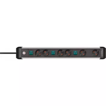 Regleta de alimentación Brennenstuhl 1391030601 3m 6 tomas de corriente para interior negro plata