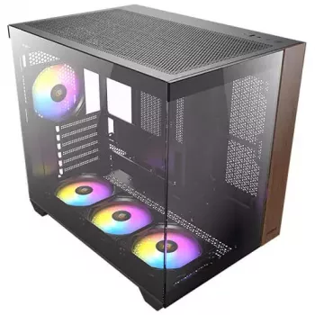 Caja de PC Antec CX800 torre Midi negra, efecto madera