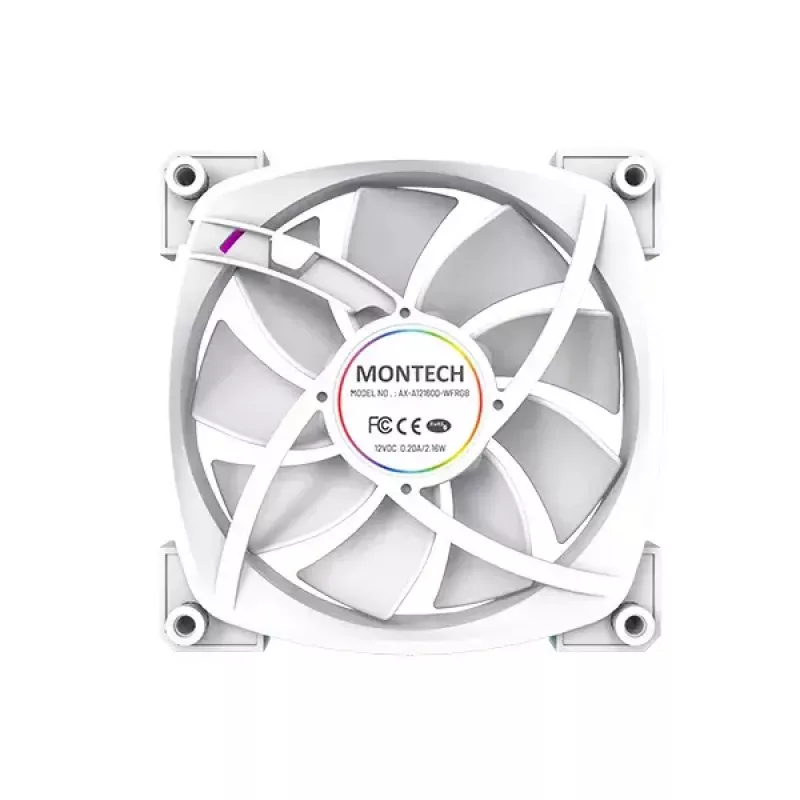 Módulo de ventilador Montech AX120 PWM 120mm 12V 3-pin 4-pin blanco