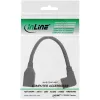 Cable adaptador InLine DisplayPort 1.4 macho/hembra, 8K4K, acodado a la derecha, negro/dorado