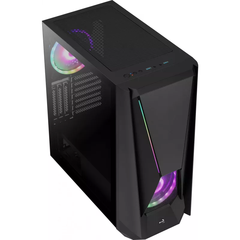 Aerocool Visor torre Midi negra