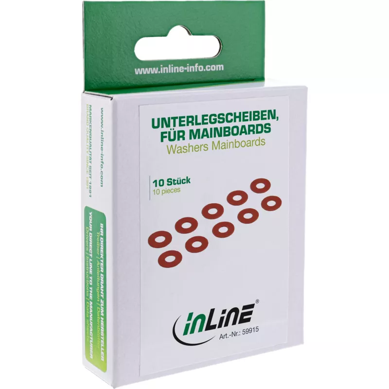 Arandelas InLine para placas base de PC y servidores 10 uds. InLine 59915 rojas