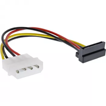 Cable adaptador de alimentación SATA InLine 1x conector hembra 4 pines / 15 pines SATA en ángulo hacia arriba 29670X