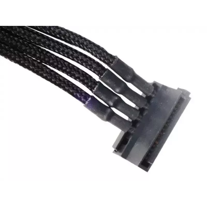 SilverStone SST-PP07-BTSB cable alargador de Molex de 4 pines a 4x SATA, 300 mm, negro