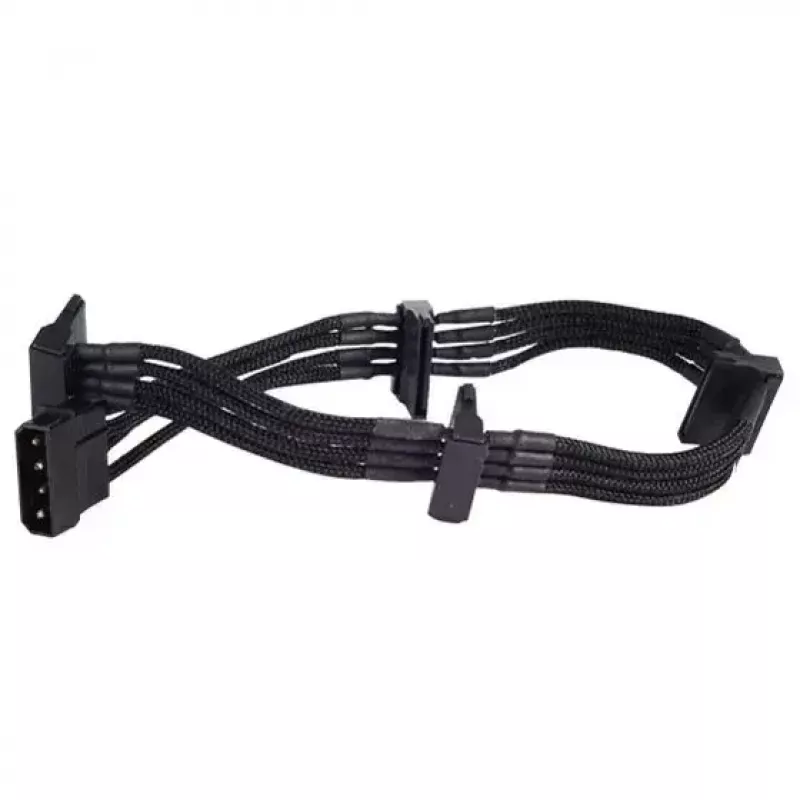 SilverStone SST-PP07-BTSB cable alargador de Molex de 4 pines a 4x SATA, 300 mm, negro