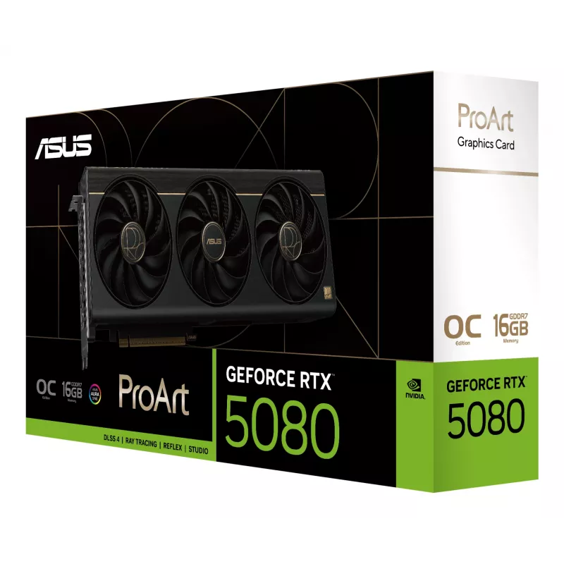 Tarjeta gráfica ASUS GeForce RTX 5080 16 GB GDDR7 PCIe 5.0, 256 bits, OC, 3 ventiladores, 304 mm