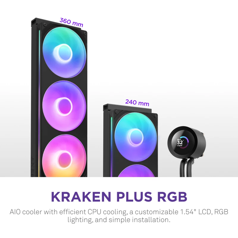Refrigerador de CPU NZXT Kraken Plus 240 RGB Negro