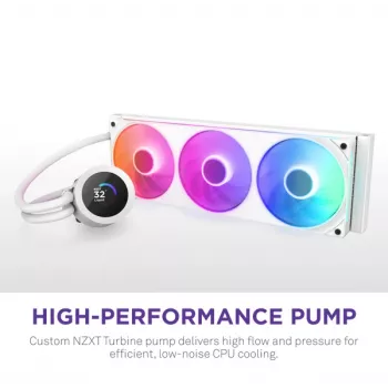 Refrigeración líquida todo en uno NZXT Kraken Plus 360 RGB Blanco 500–2400 rpm