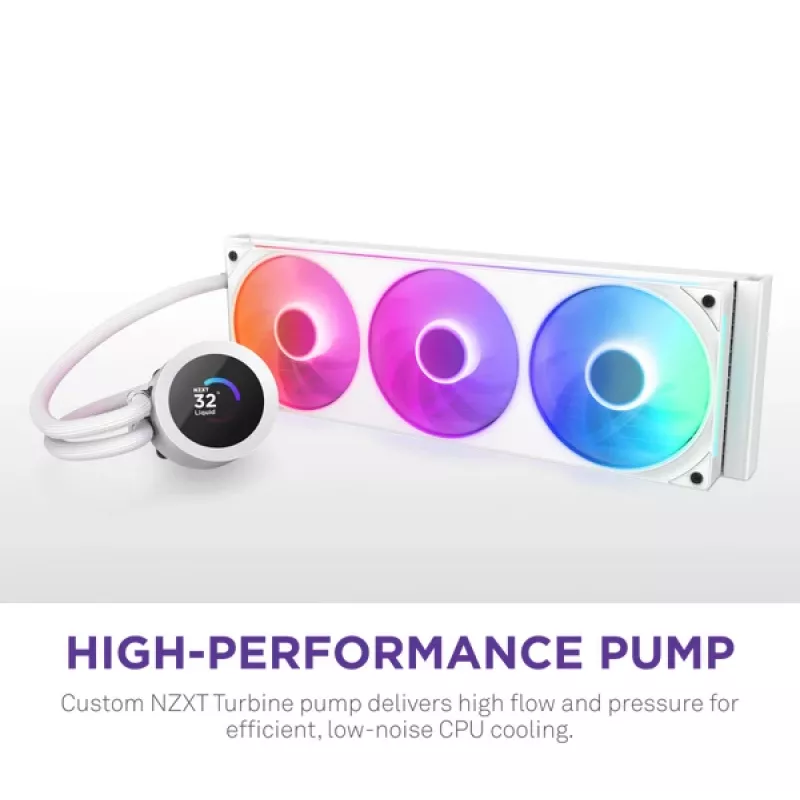 Refrigeración líquida todo en uno NZXT Kraken Plus 360 RGB Blanco 500–2400 rpm