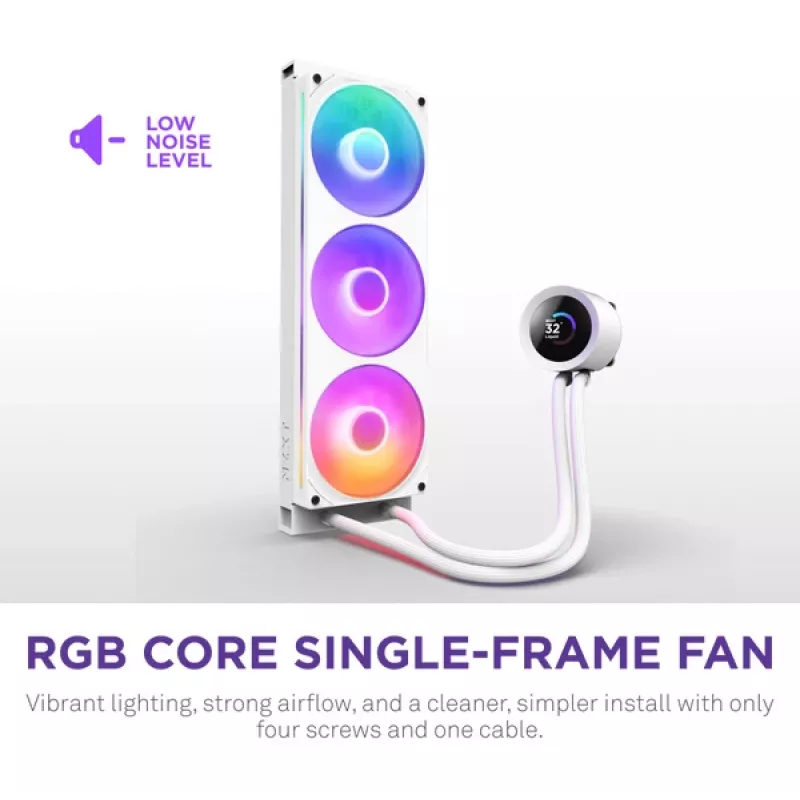 Refrigeración líquida todo en uno NZXT Kraken Plus 360 RGB Blanco 500–2400 rpm