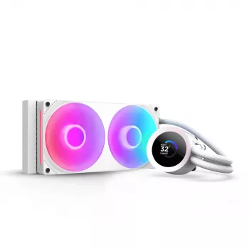 Refrigeración líquida todo en uno para CPU NZXT Kraken Plus RGB 240 — ventilador de 120 mm, rodamiento FDB, blanco