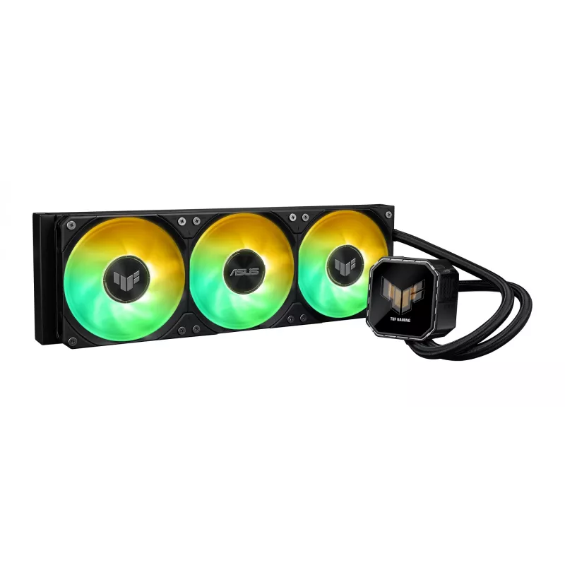 Refrigeración líquida todo en uno ASUS TUF Gaming LC III 360 ARGB LCD — radiador de 360 mm, 3 ventiladores de 120 mm, socket AM5/AM4/LGA1700/LGA1200, negro