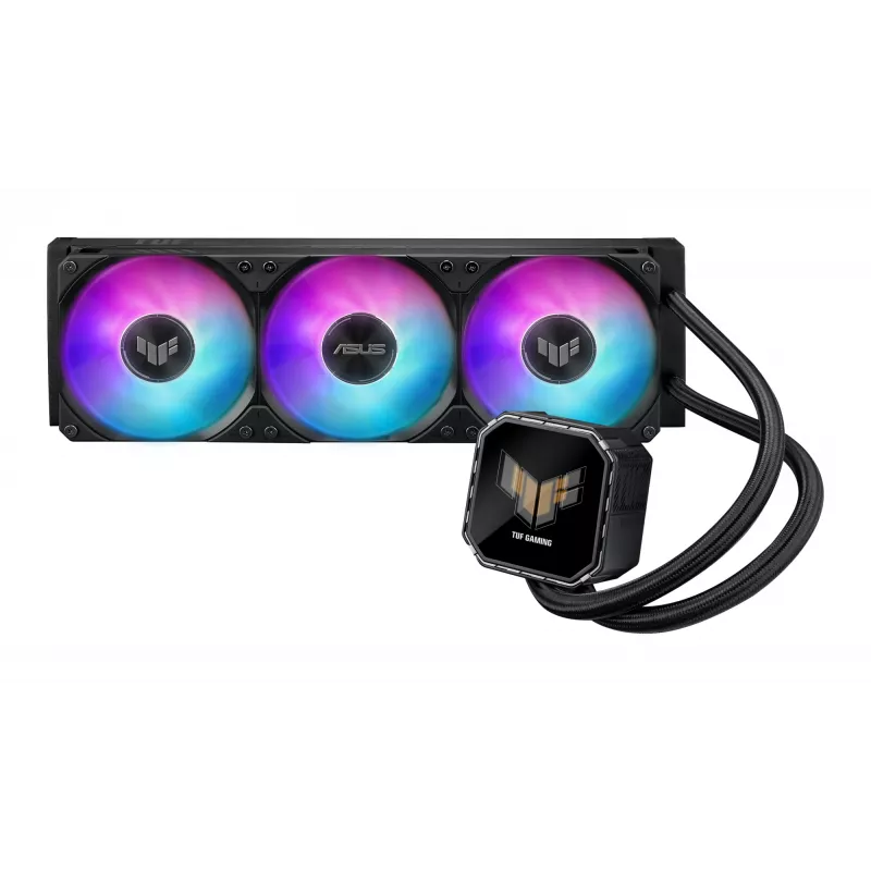 Refrigeración líquida todo en uno ASUS TUF Gaming LC III 360 ARGB LCD — radiador de 360 mm, 3 ventiladores de 120 mm, socket AM5/AM4/LGA1700/LGA1200, negro
