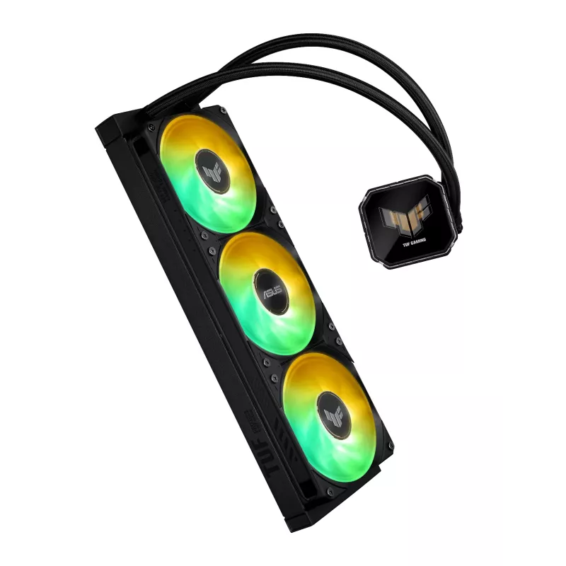 Refrigeración líquida todo en uno ASUS TUF Gaming LC III 360 ARGB LCD — radiador de 360 mm, 3 ventiladores de 120 mm, socket AM5/AM4/LGA1700/LGA1200, negro