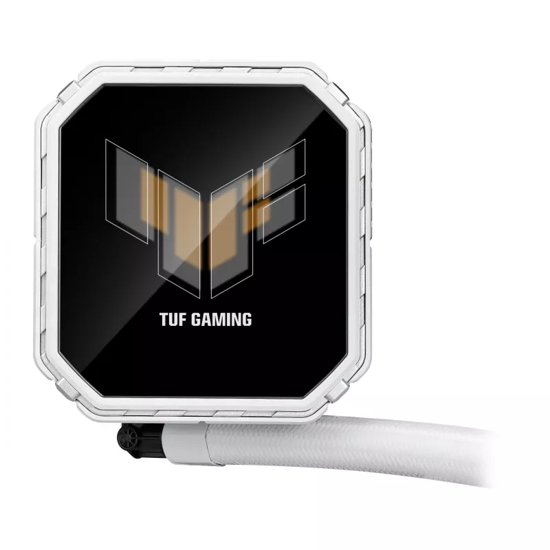Refrigeración líquida todo en uno ASUS TUF Gaming LC III 360 ARGB LCD White Edition – radiador de 360 mm, 3 ventiladores PWM de 120 mm, pantalla LCD, blanco