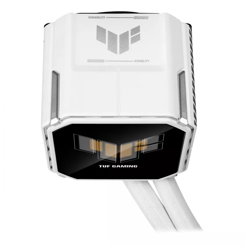 Refrigeración líquida todo en uno ASUS TUF Gaming LC III 360 ARGB LCD White Edition – radiador de 360 mm, 3 ventiladores PWM de 120 mm, pantalla LCD, blanco