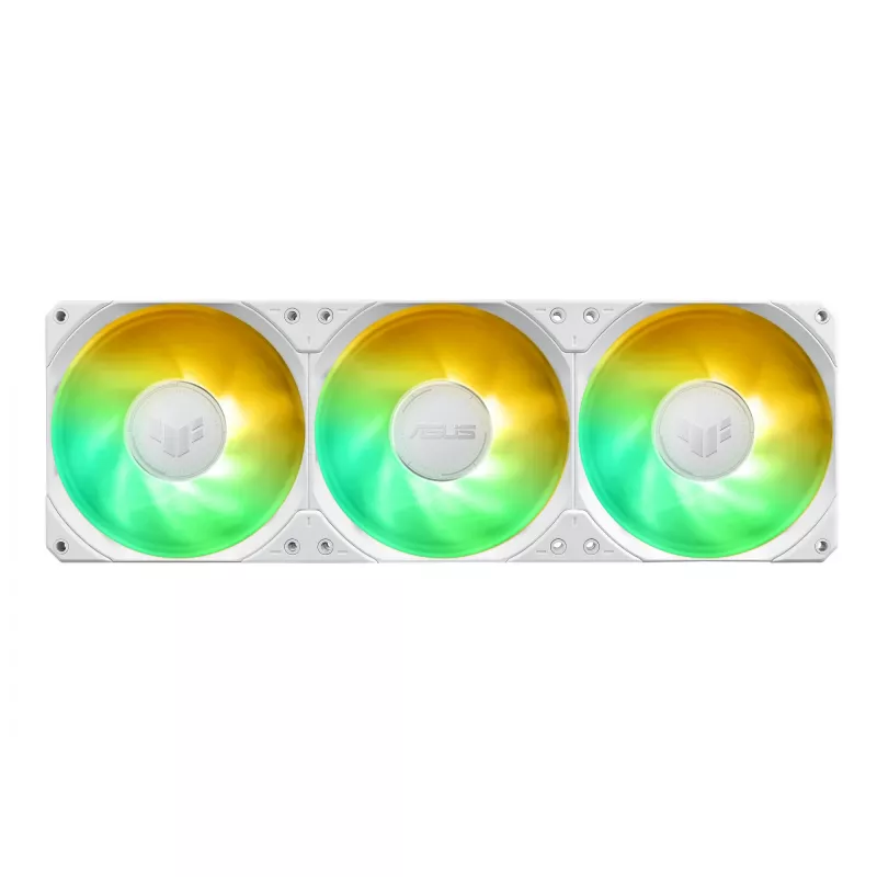 Refrigeración líquida todo en uno ASUS TUF Gaming LC III 360 ARGB LCD White Edition – radiador de 360 mm, 3 ventiladores PWM de 120 mm, pantalla LCD, blanco