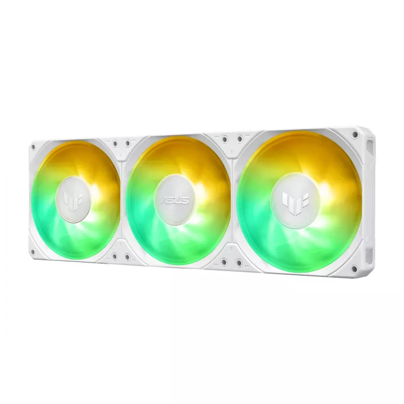 Refrigeración líquida todo en uno ASUS TUF Gaming LC III 360 ARGB LCD White Edition – radiador de 360 mm, 3 ventiladores PWM de 120 mm, pantalla LCD, blanco