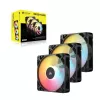 Ventilador de refrigeración CORSAIR RS120-R ARGB 120mm Pack de 3, 120 mm, iluminación ARGB, 3 ventiladores