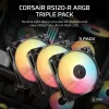 Ventilador de refrigeración CORSAIR RS120-R ARGB 120mm Pack de 3, 120 mm, iluminación ARGB, 3 ventiladores