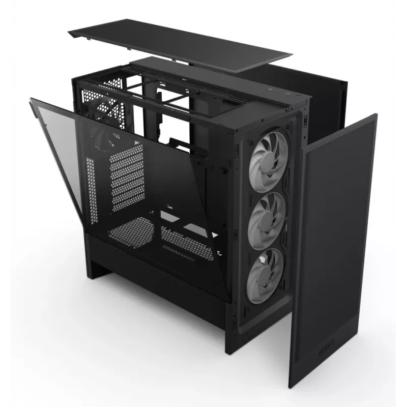 Caja NZXT H5 Flow RGB (2024) Midi Tower, negro