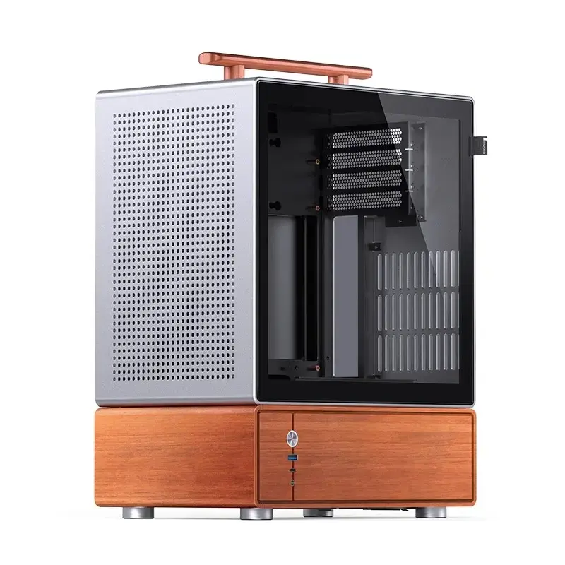Caja PC Jonsbo T7 Midi Tower mATX Tempered Glass Plata