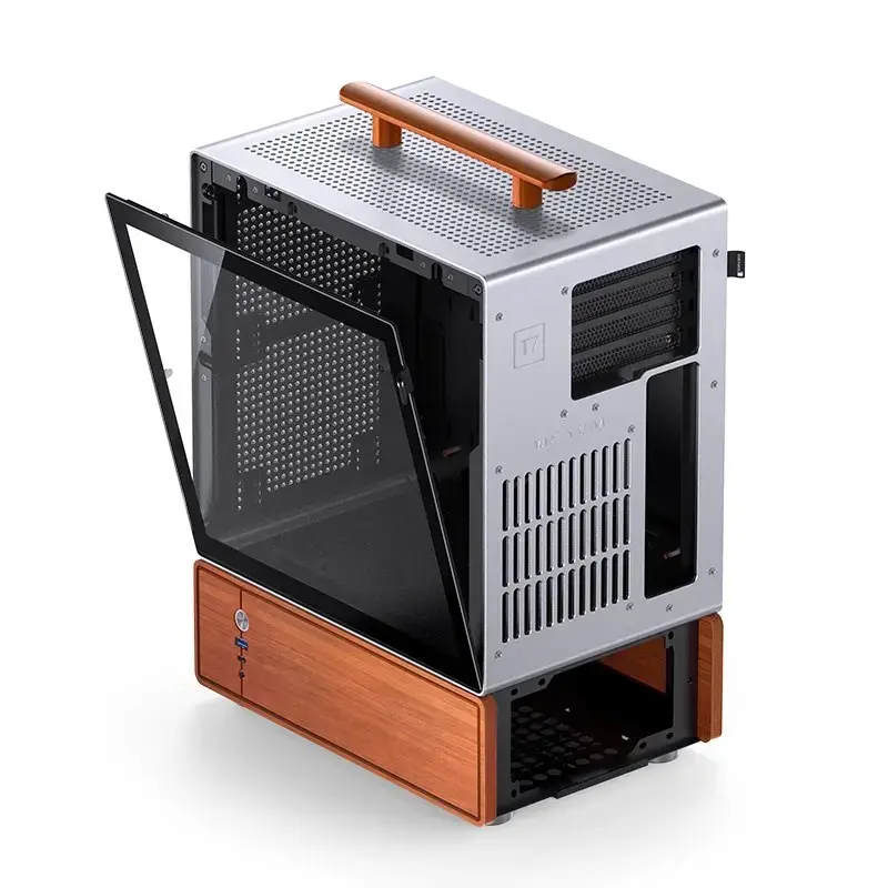 Caja PC Jonsbo T7 Midi Tower mATX Tempered Glass Plata