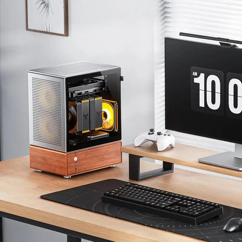 Caja PC Jonsbo T7 Midi Tower mATX Tempered Glass Plata