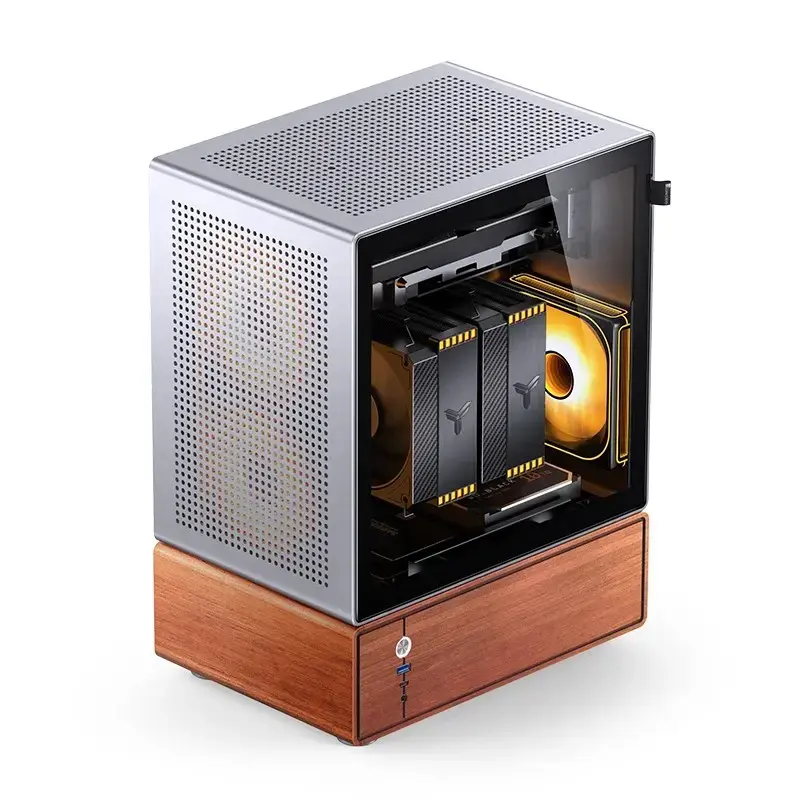 Caja PC Jonsbo T7 Midi Tower mATX Tempered Glass Plata