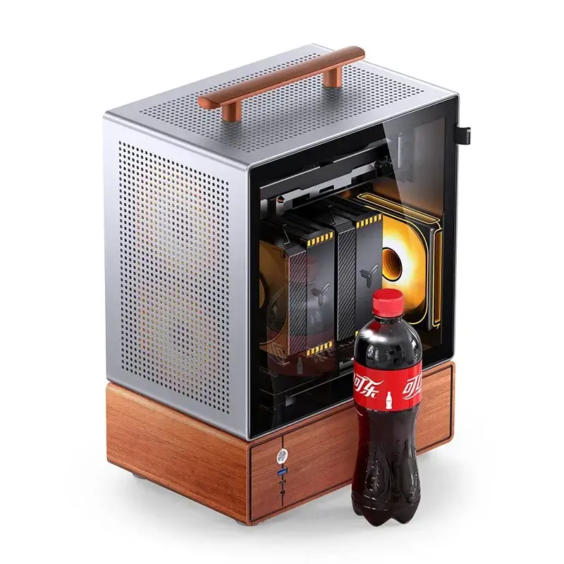 Caja PC Jonsbo T7 Midi Tower mATX Tempered Glass Plata