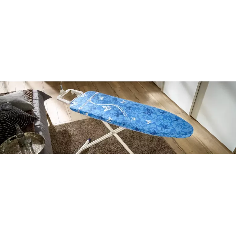 Funda acolchada para tabla de planchar Leifheit 71606 — algodón/poliéster/poliuretano, compatible con 1250 × 400 mm, azul