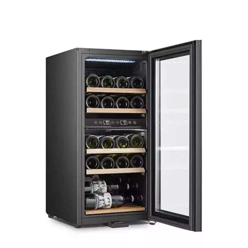 Vinoteca termoeléctrica Adler AD 8080, de libre instalación negra, 24 botellas, 2 zonas, 60 L, control táctil