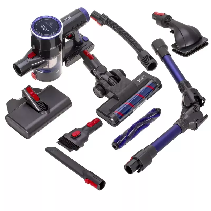 Adler AD 7061 aspirador vertical sin cables, apto para alérgicos, negro/azul