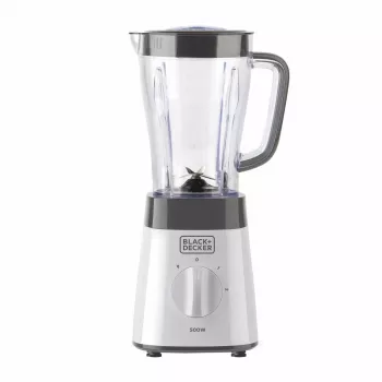 Batidora de mesa Black & Decker BXJB500E – 1,5 L jarra de vidrio, 500 W, 2 velocidades, pulsación, Ice-Crush