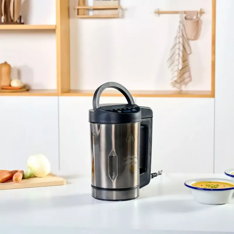 Olla eléctrica para sopa Black & Decker BXSM1000E 1,6 L, 1.040 W, acero inoxidable, 6 programas, control táctil, batido, bloqueo de seguridad