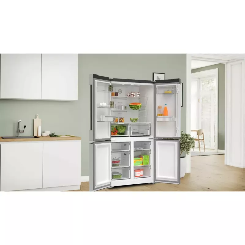 Frigorífico side-by-side Bosch Serie 4 KFN96VPEA, 605 L (frigorífico 405 L / congelador 200 L), NoFrost, acero inoxidable