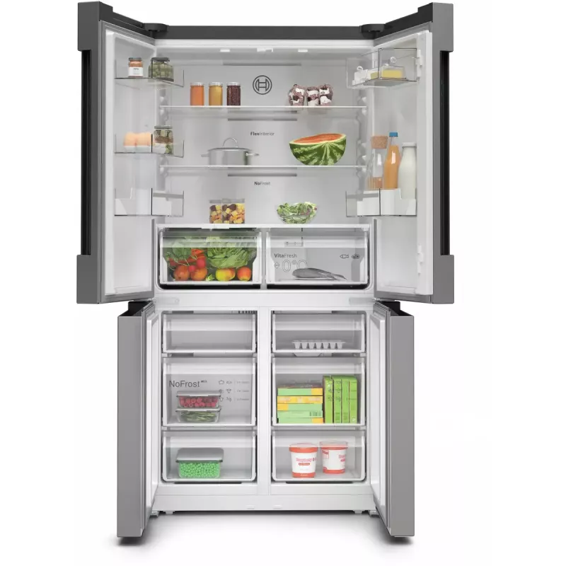 Frigorífico side-by-side Bosch Serie 4 KFN96VPEA, 605 L (frigorífico 405 L / congelador 200 L), NoFrost, acero inoxidable