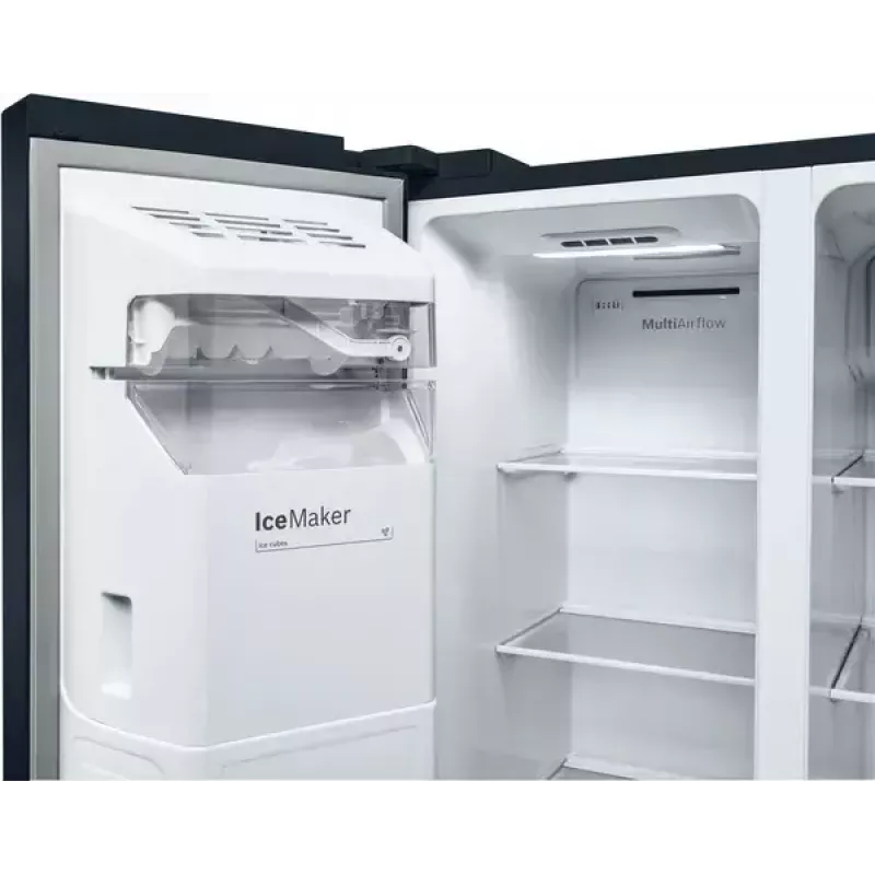 Frigorífico side-by-side Bosch Serie 6 KAD93ABEP, 562 L de volumen total, frigorífico 371 L, congelador 191 L, NoFrost, máquina de hielo, negro