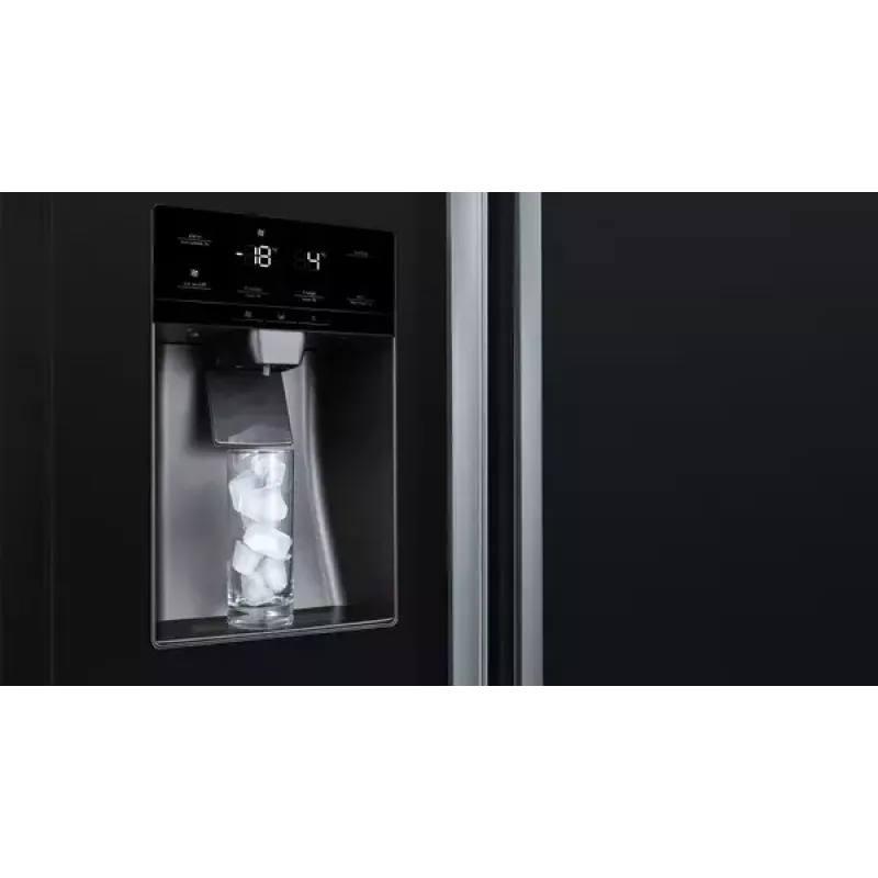Frigorífico side-by-side Bosch Serie 6 KAD93ABEP, 562 L de volumen total, frigorífico 371 L, congelador 191 L, NoFrost, máquina de hielo, negro