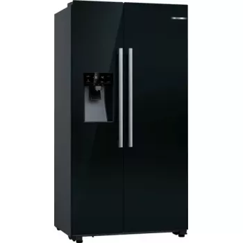 Frigorífico side-by-side Bosch Serie 6 KAD93ABEP, 562 L de volumen total, frigorífico 371 L, congelador 191 L, NoFrost, máquina de hielo, negro