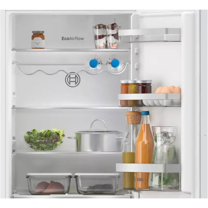 Frigorífico combi empotrable Bosch Serie 4 KIV86VFE1 — 267 l de volumen total (183 l frigorífico / 84 l congelador), congelador inferior, blanco