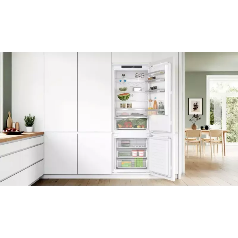 Frigorífico combi empotrable Bosch Serie 4 KBN96VFE0, 383 L total, frigorífico 285 L / congelador 98 L, congelador inferior, puerta reversible, blanco