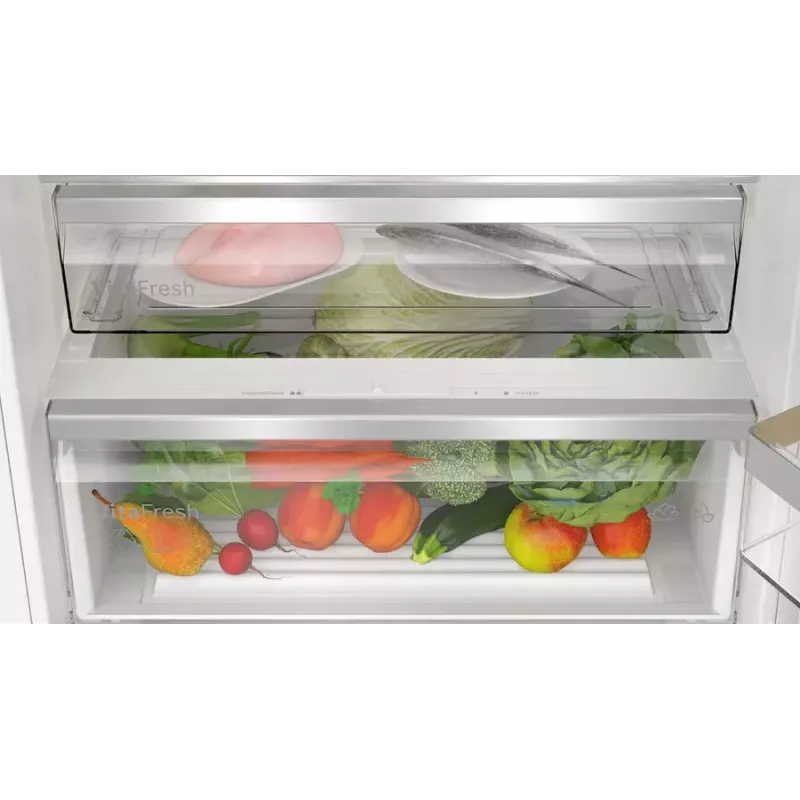 Frigorífico combi empotrable Bosch Serie 4 KBN96VFE0, 383 L total, frigorífico 285 L / congelador 98 L, congelador inferior, puerta reversible, blanco