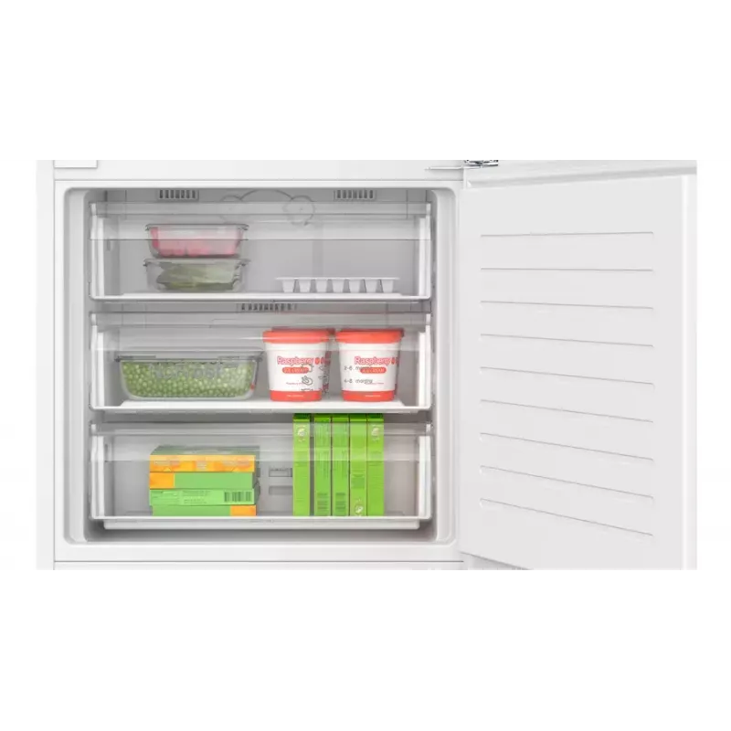 Frigorífico combi empotrable Bosch Serie 4 KBN96VFE0, 383 L total, frigorífico 285 L / congelador 98 L, congelador inferior, puerta reversible, blanco