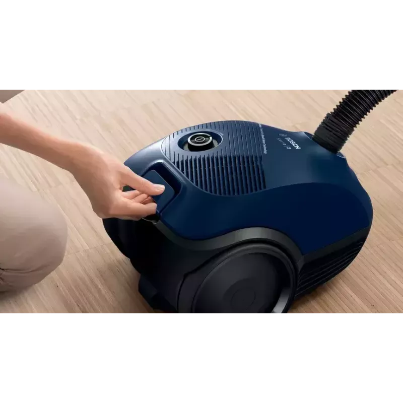 Aspirador de escoba Bosch Serie 2 BGBS2BU1T — 850 W, bolsa de 3,5 l, radio de acción de 8 m, azul