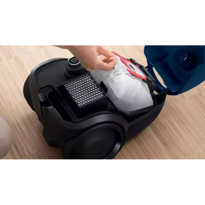 Aspirador de escoba Bosch Serie 2 BGBS2BU1T — 850 W, bolsa de 3,5 l, radio de acción de 8 m, azul