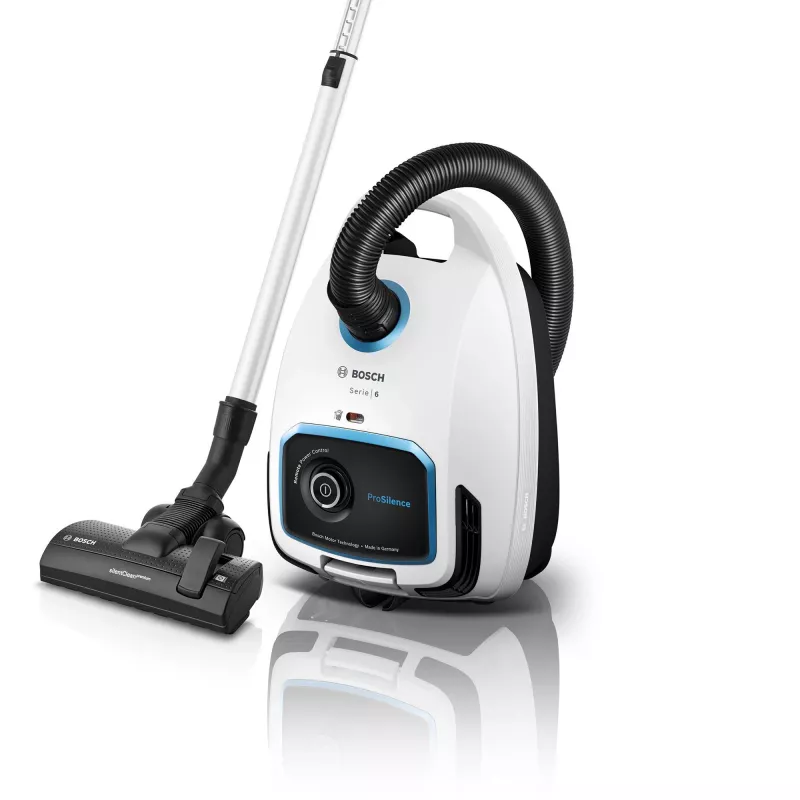 Aspirador de escoba Bosch Serie 6 BGB6SIL1 — 700 W, bolsa de 4 L, HEPA 13, radio de acción de 12 m, blanco