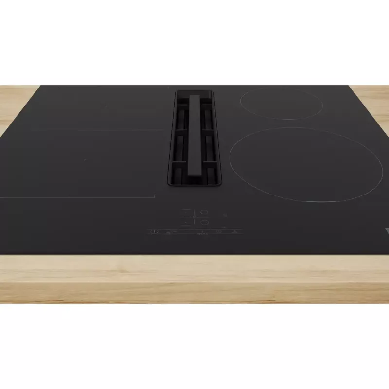 Placa de inducción Bosch Serie 4 PVS611B16E negra de empotrar 59,2 cm con zonas de inducción 4 zona(s) y campana extractora integrada